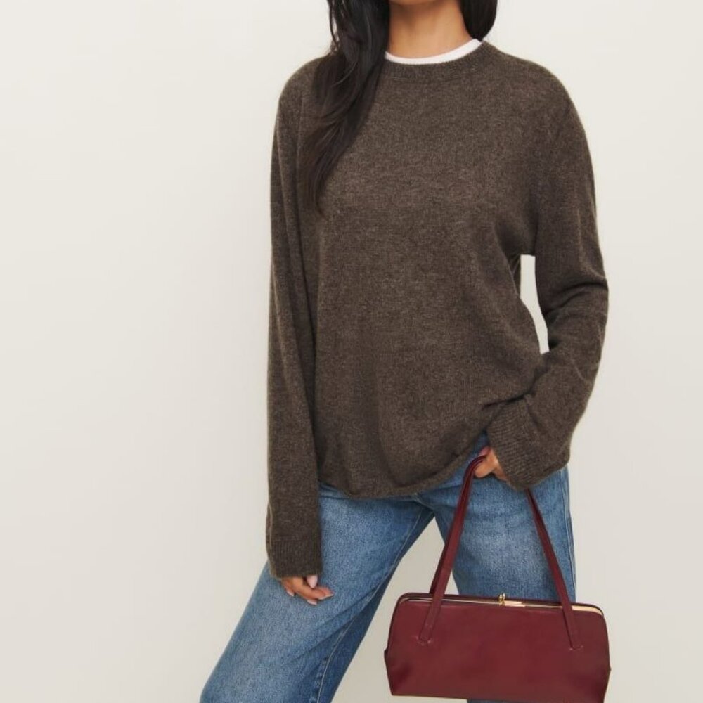 Reformation walnut brown Crewneck Sweater